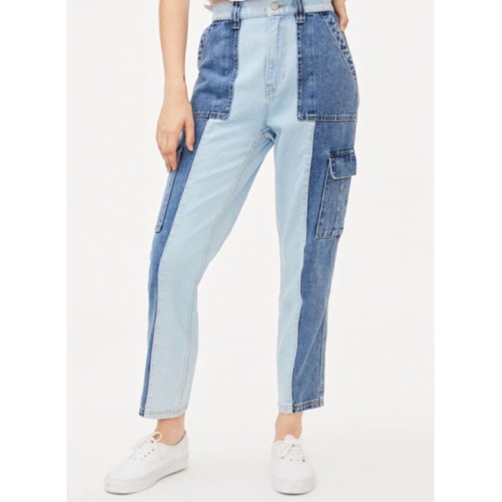 Pacsun two-toned paneled utility cargo jeans